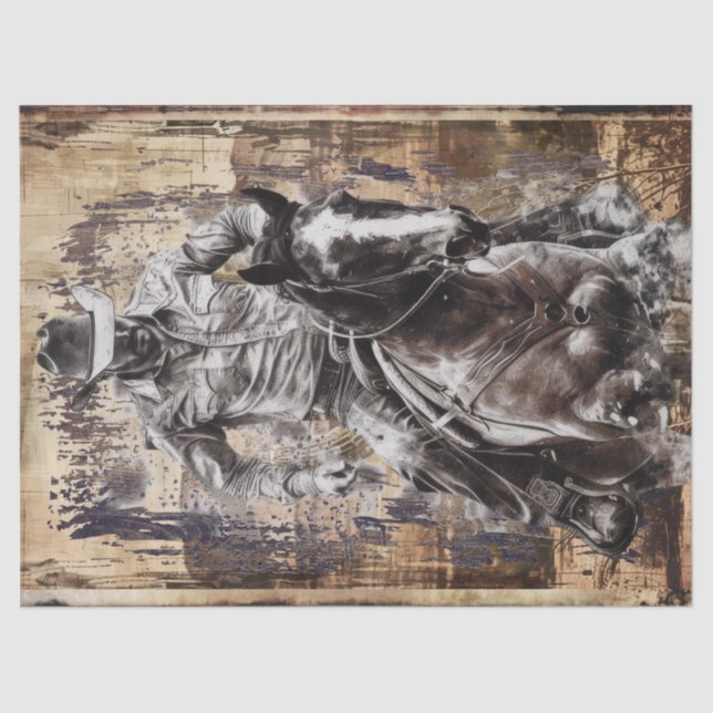 Cowboy Decoupage Tissue Paper (Front)