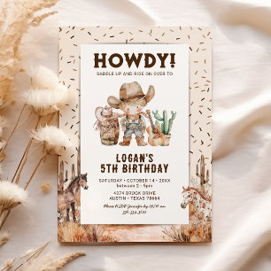 Cowboy Desert Birthday Party Invitation