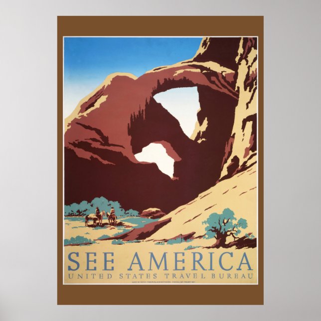 Cowboy Desert Vintage Western Horses  Poster (Front)