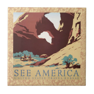 Cowboy Desert Vintage Western Horses Tile