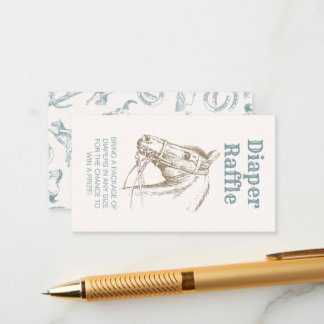 Cowboy Diaper Raffle Insert Enclosure Card