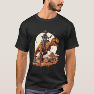 Cowboy Dinosaur Western Fantasy T-Shirt