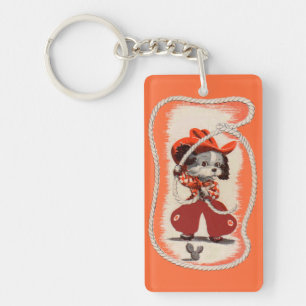cowboy dog key ring