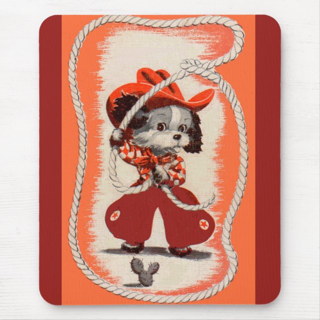 cowboy dog mouse pad (Front)