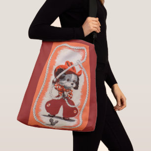 cowboy dog print crossbody bag