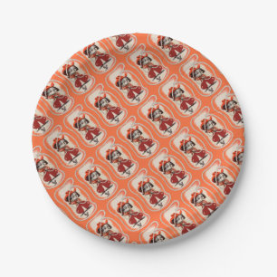 cowboy dog print paper plate