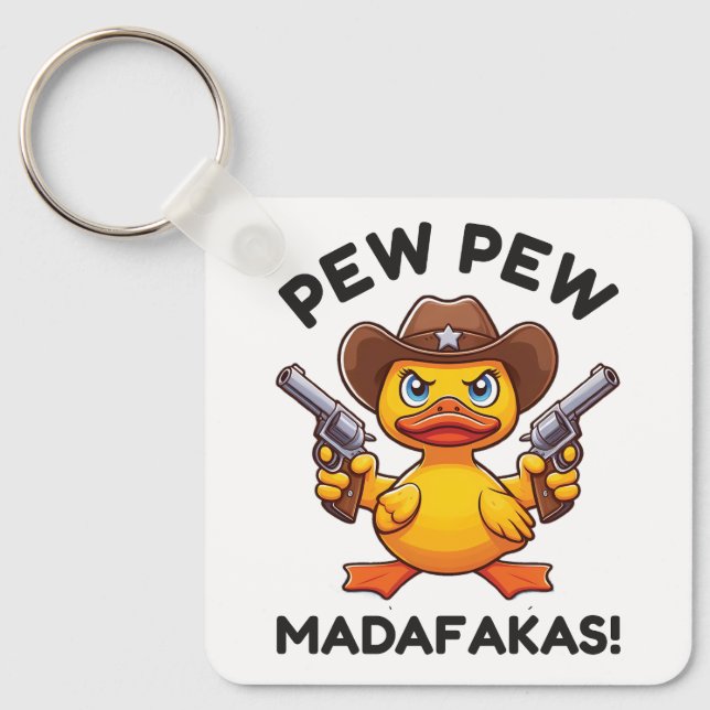 Cowboy Duck Sheriff Key Ring (Front)