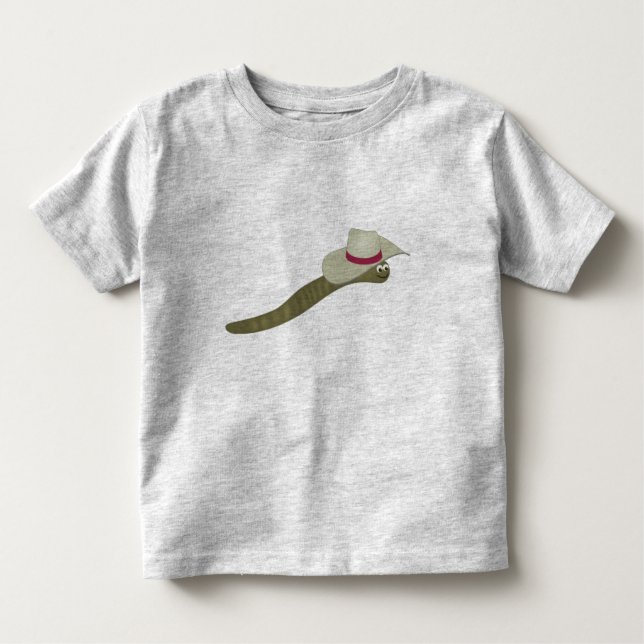 Cowboy Earthworm Toddler T-Shirt (Front)