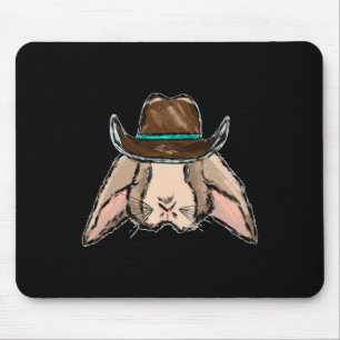 Cowboy Easter Bunny Cowboy Hat Western Punchy  Mouse Pad