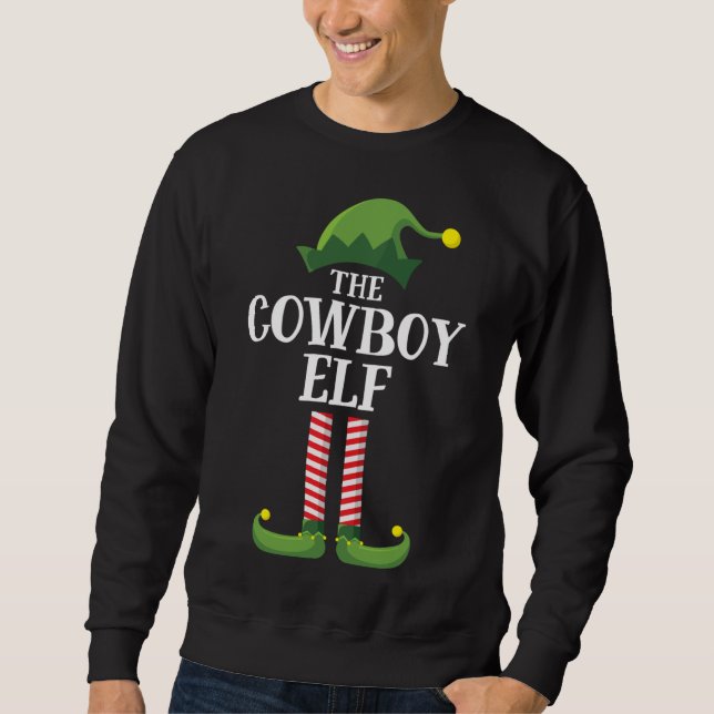 Cowboy Elf Matching Family Christmas Party Sweatshirt (Front)