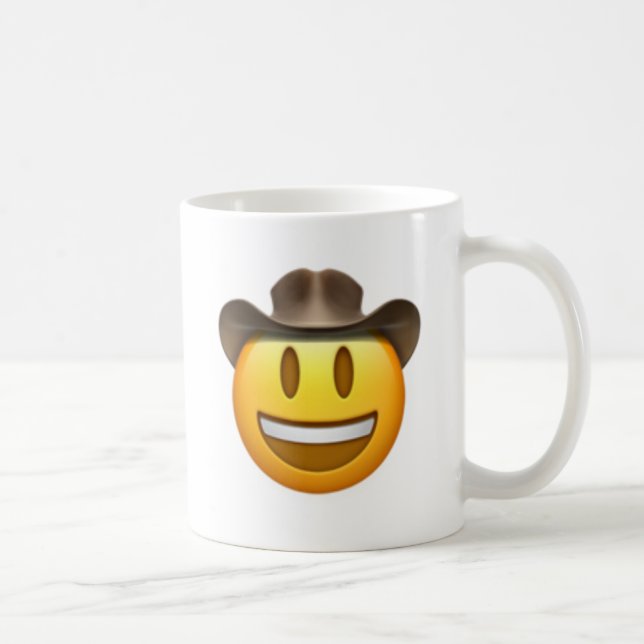 Cowboy emoji face coffee mug (Right)