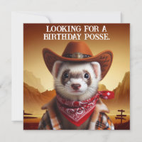 Cowboy Ferret Western Style Birthday Posse