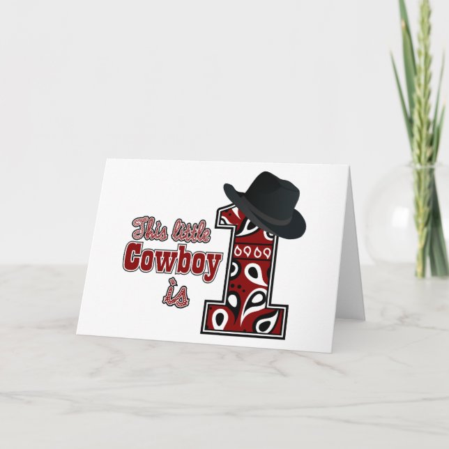 Cowboy First Birthday Card (Front)