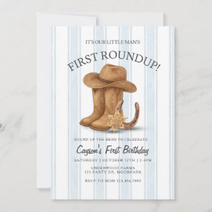 Cowboy First Birthday, Rodeo, Western Invitation