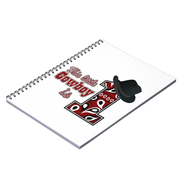 Cowboy First Birthday Spiral Notebook (Left Side)