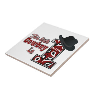 Cowboy First Birthday Tile