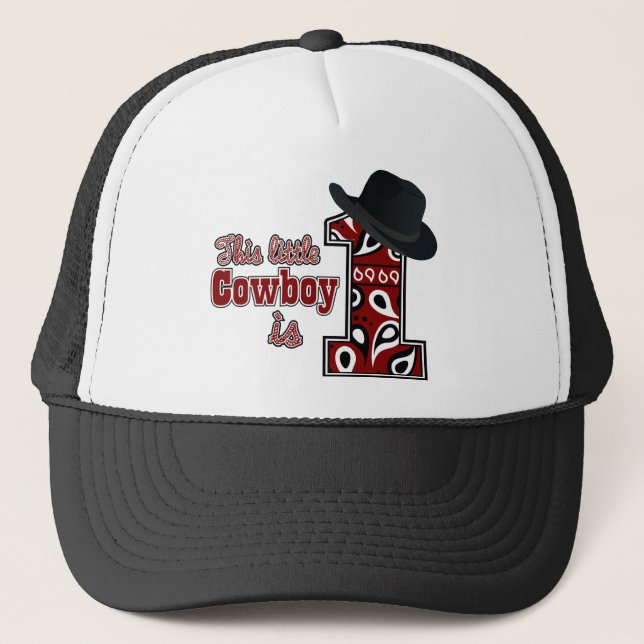 Cowboy First Birthday Trucker Hat (Front)