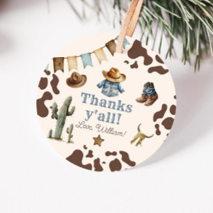 Cowboy First Rodeo Wild west Birthday Thank you Favour Tags