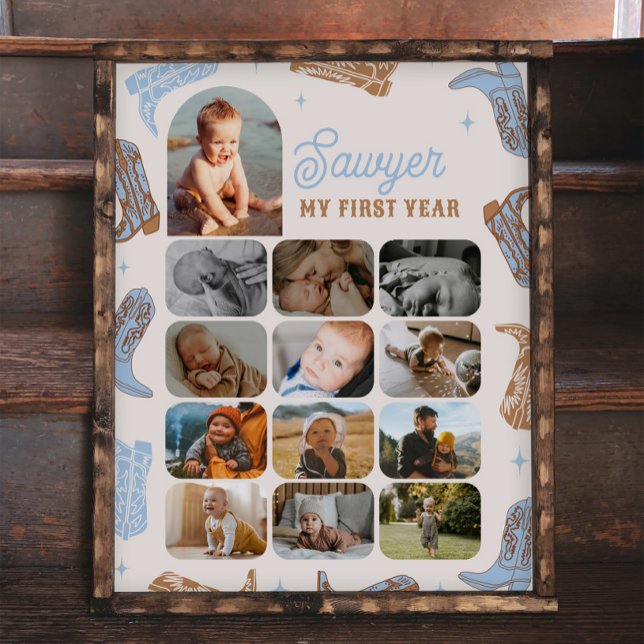 Cowboy First Year Photo Poster (Creator Uploaded)