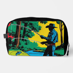Cowboy Fisherman on Riverbank Dopp Kit