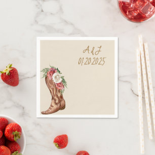 COWBOY FLORAL BRIDAL SHOWER  NAPKIN