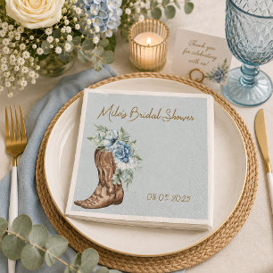 COWBOY FLORAL BRIDAL SHOWER NAPKIN