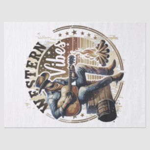 Cowboy Free Spirit Retro Western Decoupage Tissue Paper