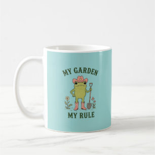 Cowboy Frog Gardening My Garden My Rule Coffee Mug