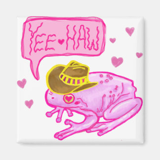 Cowboy Frog Yee Haw Design Magnet