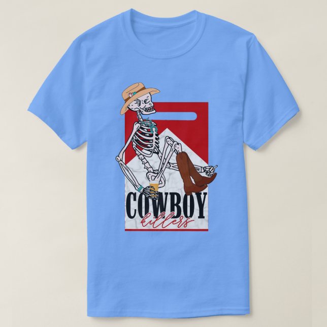 Cowboy Funny Cowboy Skeleton Western Southern Love T-Shirt (Design Front)