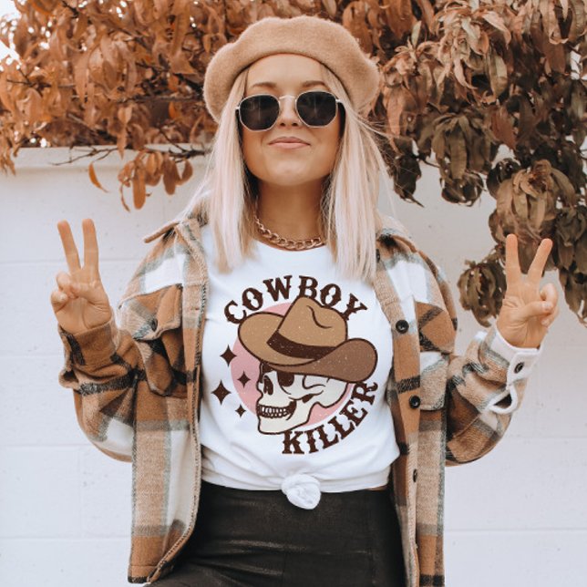 Cowboy Funny Halloween Skeleton  T-Shirt (Funny Halloween Shirt - Halloween Gift - Halloween Shirt)