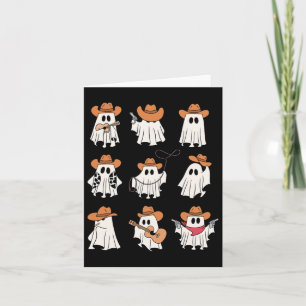 Cowboy Ghost Halloween Ghoul Design Funny Cowgirl  Card