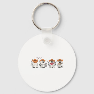 Cowboy Ghost Halloween Ghoul Design Funny Cowgirl  Key Ring