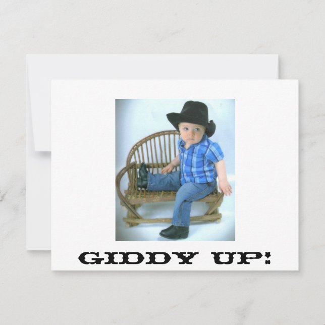 Cowboy Giddy Up Invitation (Front)