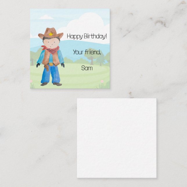Cowboy Gift Card Enclosure (Front/Back)