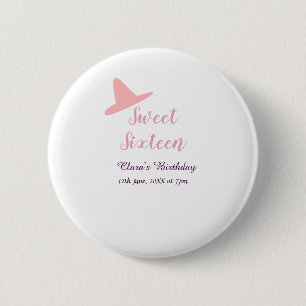 cowboy girl sweet 16th birthday pink purple name m 6 cm round badge