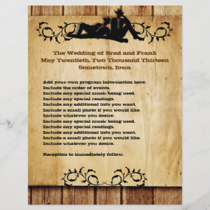 Cowboy Grooms Custom Gay Wedding Programs
