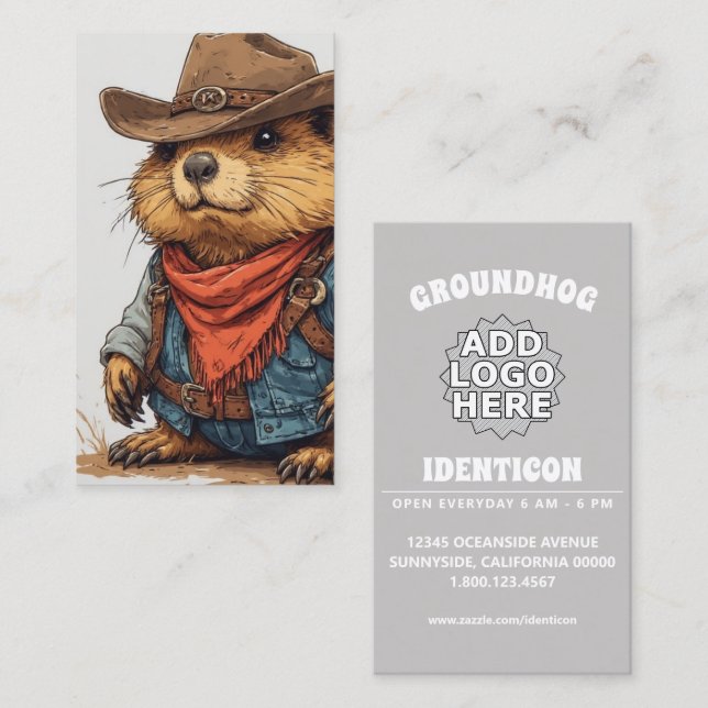 cowboy groundhog business card (Front/Back)