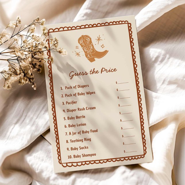 Cowboy Guess the Price Baby Shower Game (Cowboy Guess the Price Baby Shower Game)