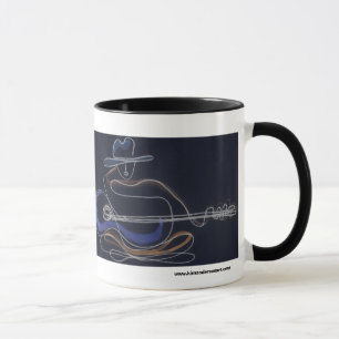 Cowboy guitar player coffee cup www.kimandersonart