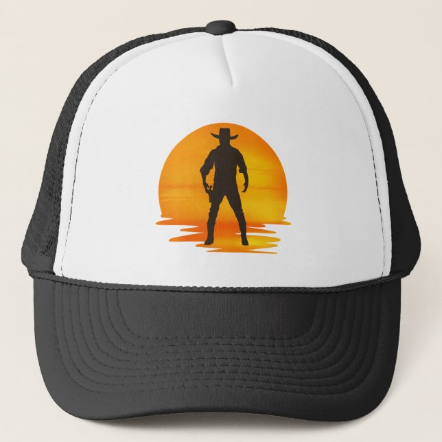 Cowboy Gunslinger Trucker Hat (Front)