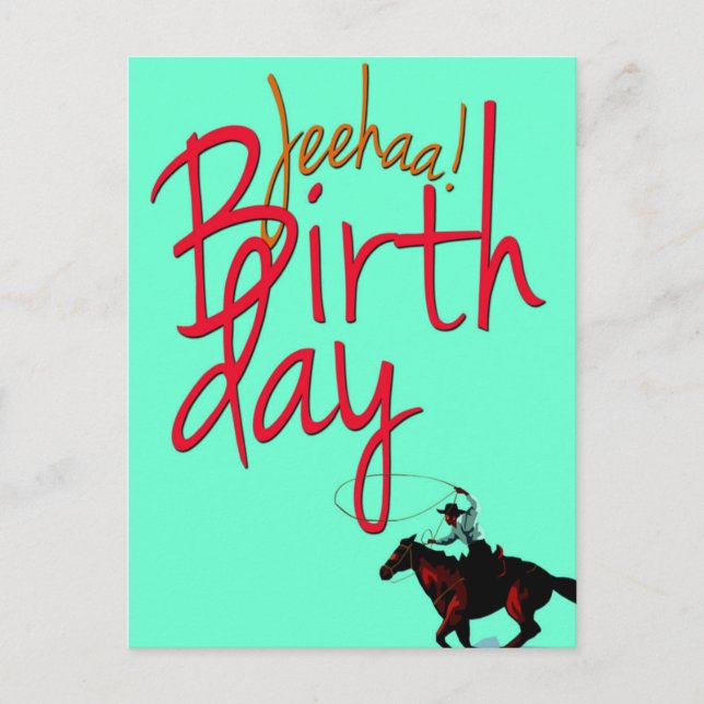 Cowboy Happy Birthday Postcard (Front)