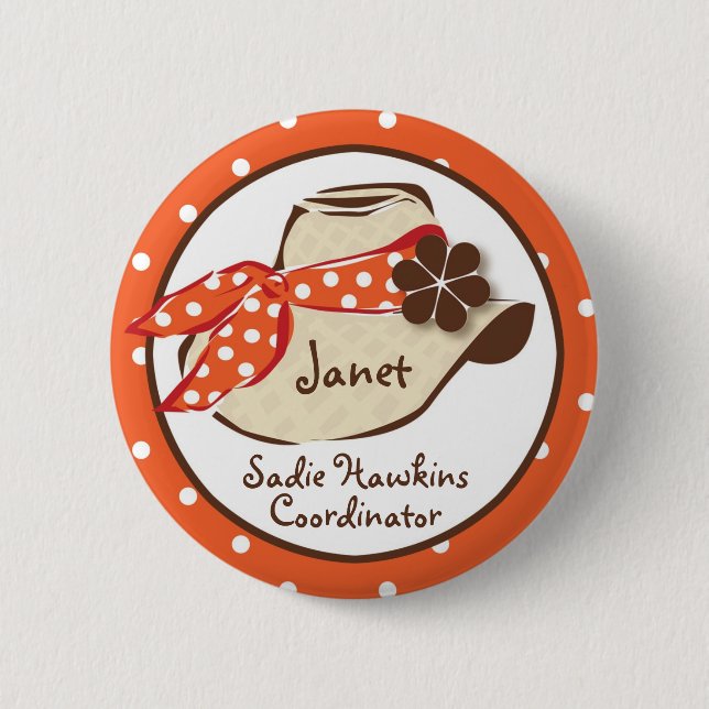 Cowboy Hat 6 Cm Round Badge (Front)