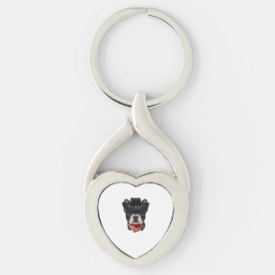 Cowboy Hat and Flag French Bulldog For Dog Lover Key Ring