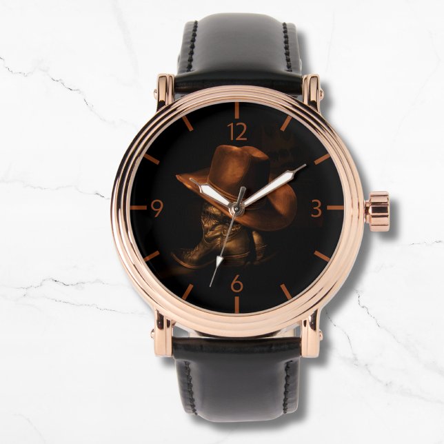 Cowboy Hat and Leather Boots Masculine Watch (Creator Uploaded)