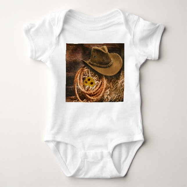 Cowboy Hat Baby Bodysuit (Front)