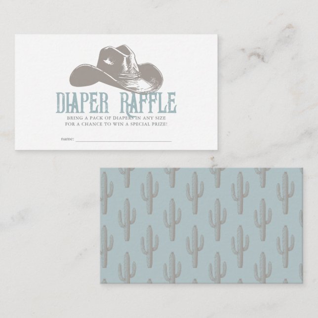 Cowboy Hat Blue Boy Shower Books for Baby Enclosure Card (Front/Back)