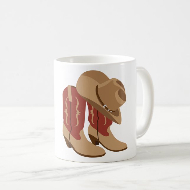 Cowboy Hat & Boots Coffee Mug (Front Right)