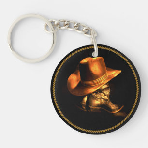 COWBOY HAT & BOOTS KEY RING