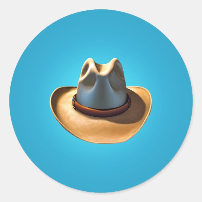 Cowboy Hat Classic Round Sticker (Front)